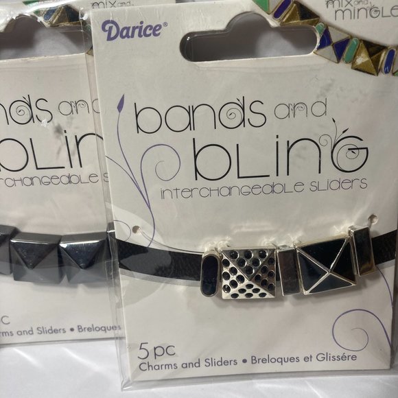 Jewelry Charm Sliders Black Blue 4 Packs Mix and Mingle Darice Bands and Bling - Picture 5 of 12